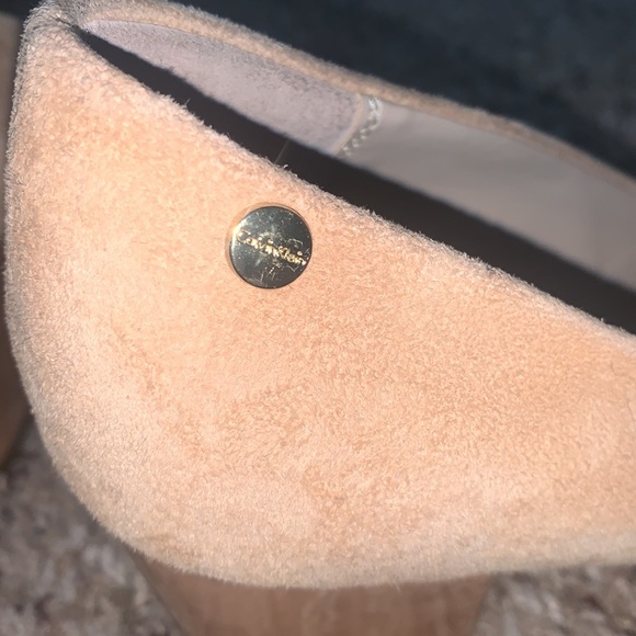 Women’s Calvin Klein Heels Size 7 in Tan/Cream- Brushed Fabric, Closed Toe - Picture 5 of 5